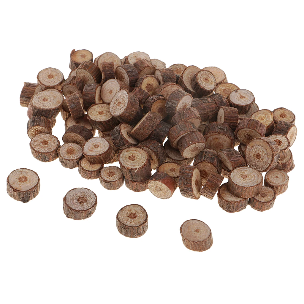 100 шт. ломтиков из натурального дерева деревенские Свадебные украшения для дома