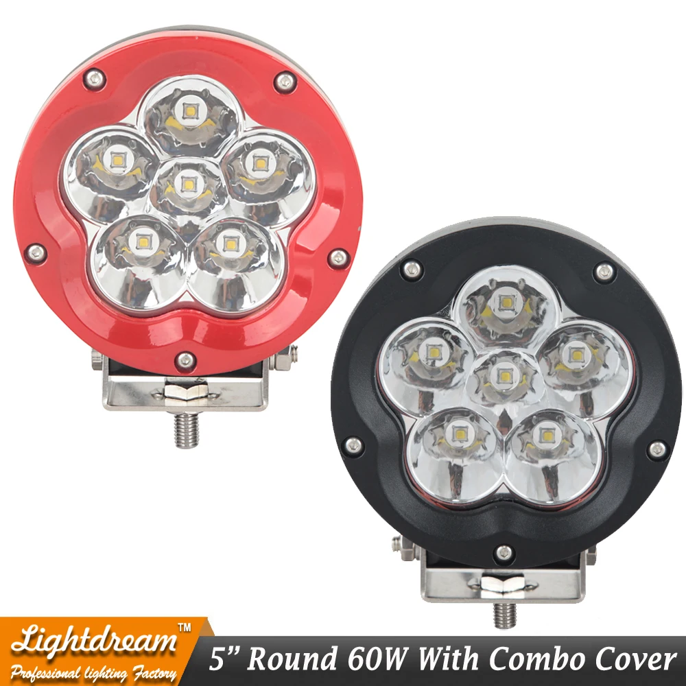 2PCS 5INCH 60W LED WORK LIGHT SPOT FLOOD BEAM FOG LAMP FOR OFFROAD MACHINERY 4WD ATV SUV USE TRACTOR DRIVING Free shipping | Автомобили и