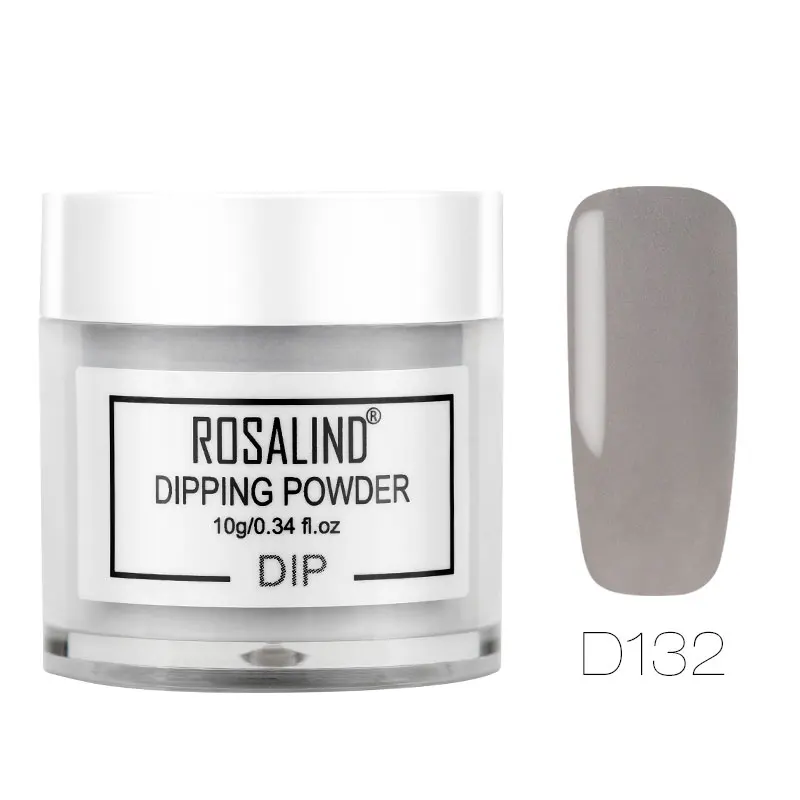 D132 ROSALIND 10 г Dip порошок для ногтей натуральный цвет голографический Блеск акриловая пудра для дизайна ногтей нет необходимости лампа для лечения окуня порошок для ногтей - Цвет: D132