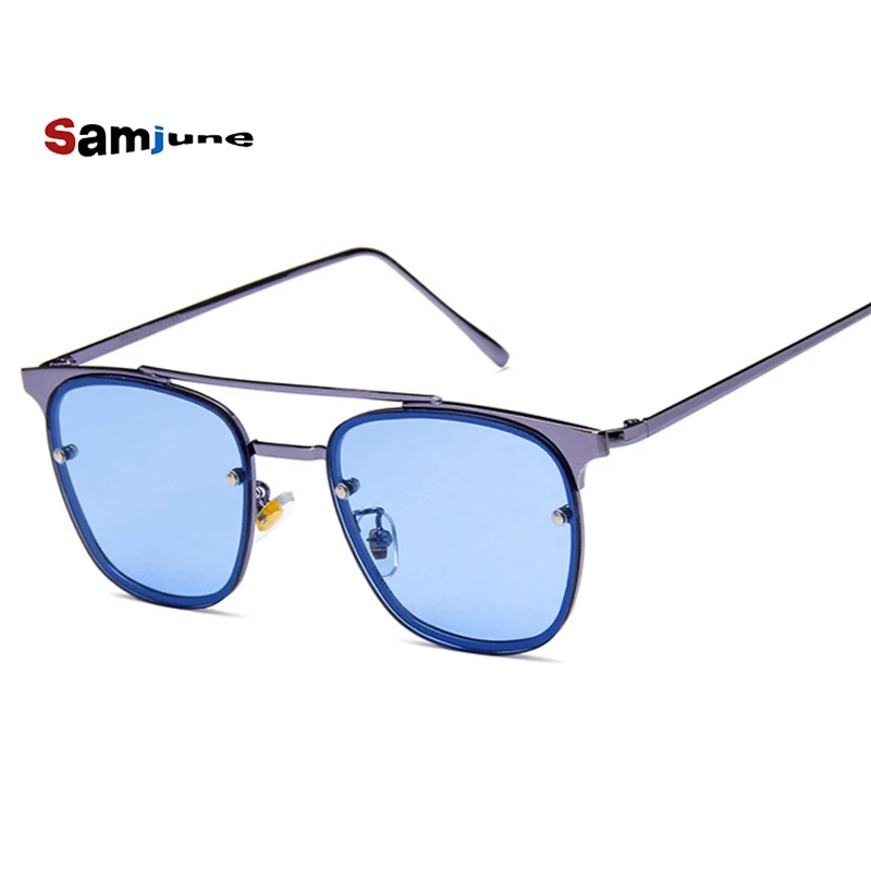 Samjune новые уникальные Винтажные Солнцезащитные очки женские квадратные оттенки