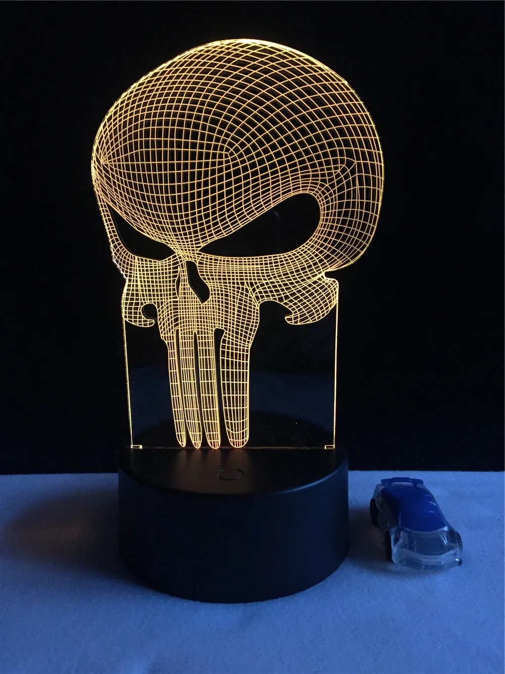 3D светильник в виде черепа с карателем светодиодный ночник USB разноцветный