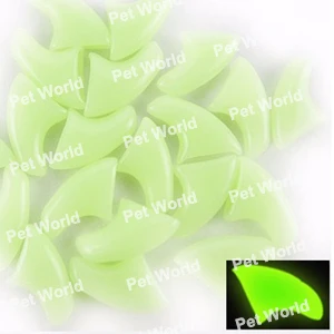 glow in dark 20 шт./лот колпачки для ногтей кошки мягкие кошачьи лапы коготь кошки XS, S, M, L с бесплатным клеем - Цвет: glow in dark