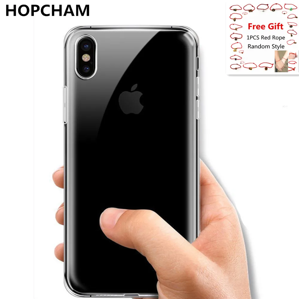 Чехол для Apple 4 4S 5 5S SE X мягкий силиконовый прозрачный ТПУ задняя крышка iPhone 6 7 8 Plus