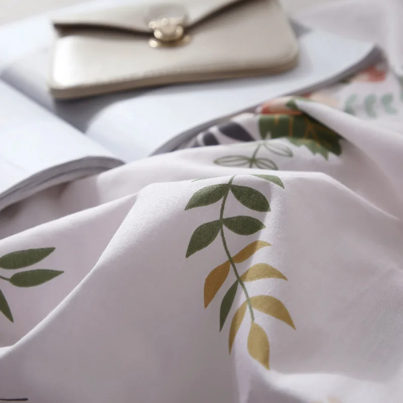 Light Yellow Print Luxury Twin FUll Queen King Size Soft Duvet Cover Cotton Fiber Reactive Prints Quilt Only Bedding Set | Дом и сад