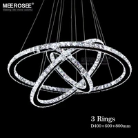 modern chrome chandelier crystals diamond ring led lamp stainless steel hanging light fixtures adjustable cristal led lustre