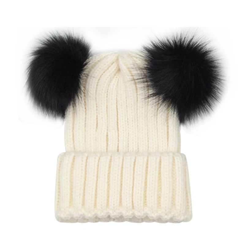 Зимние шапки для детей коллекция 2017 года детские вязаные с помпонами мальчиков и