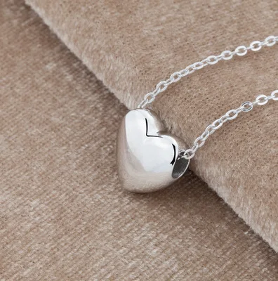 Серебряный Цвет Сердце ожерелья и кулоны для женщин длинное заявление ожерелье