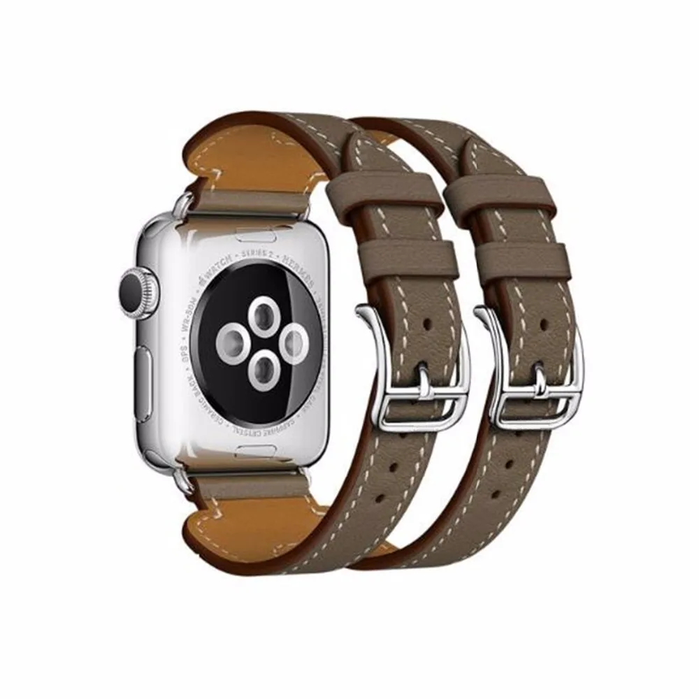 Натуральная кожа браслет для наручных часов Apple Watch ремешок 42 мм 38 и нержавеющая