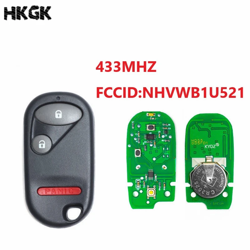 Ключ дистанционного управления 2 + 1 кнопки 433 МГц для Honda Civic 2001 2005 Pilot 2003 2004 2006 2007