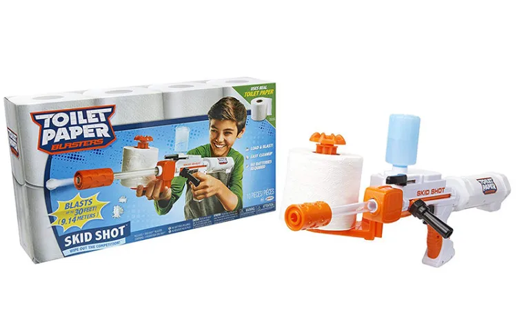 Забавный DIY пластиковый пистолет Модель Spitball shooter с туалетной бумагой ammo
