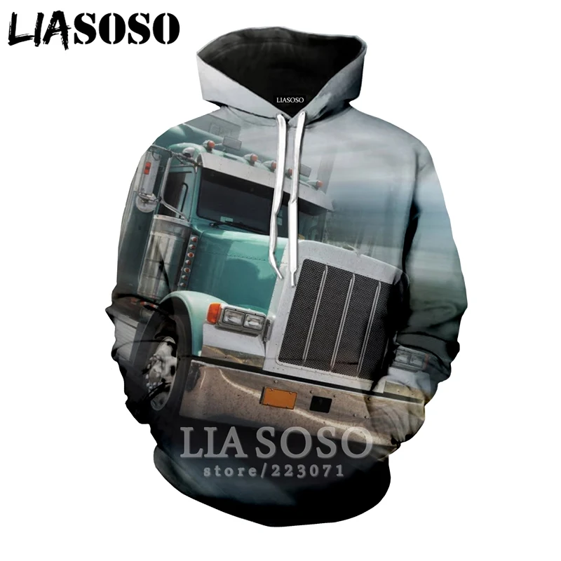 LIASOSO, зимняя новинка, Мужская и Женская толстовка, 3D принт, автомобиль, грузовик, толстовка с длинным рукавом, топ, Повседневный, Harajuku, хип-хоп пуловер, B175-09