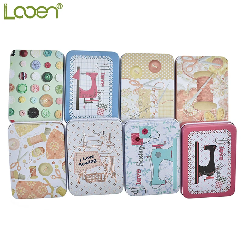

Looen Brand Hot Selling Empty Storage box For Needle and Thread Storage Tin Box Iron Box Travel and Home Sewing Storage Box