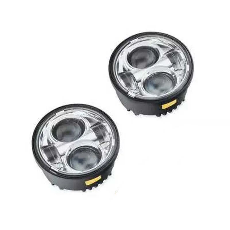 Chrome no DRL 2 шт. мотоциклетные 5 дюймов мото круглые фары для Harley Dyna FXDF модель вождения лампы " Fat Bob проектор светодиодный фара - Цвет: Chrome no DRL