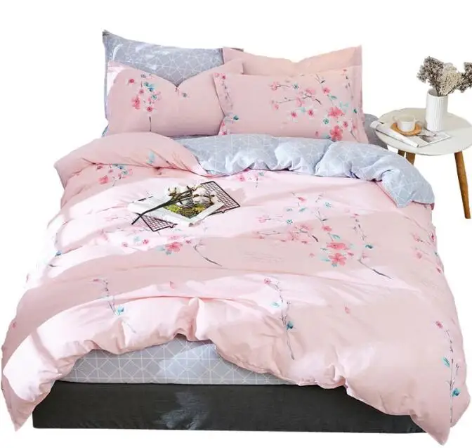 Home Textile Combed Cotton Set High-density Comfort Kit Elegant Pastoral Wind Quilt Cover Sheet Pillowcases | Дом и сад