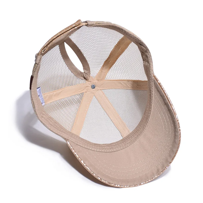 Horsetail Mesh Cap Adjustable Sequins Snapback Outdoor Sports kids girl Solid Baseball hat Sun Hat | Спорт и развлечения