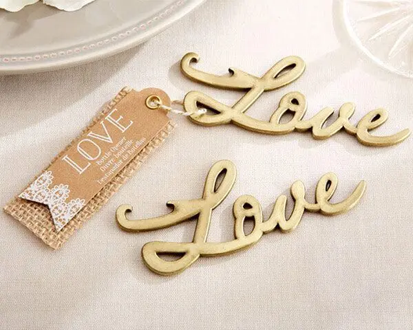 

50 pcs/lot Love Antique Gold Bottle Opener Bridal Shower Favors and Gift wedding giveaways gift Free shipping