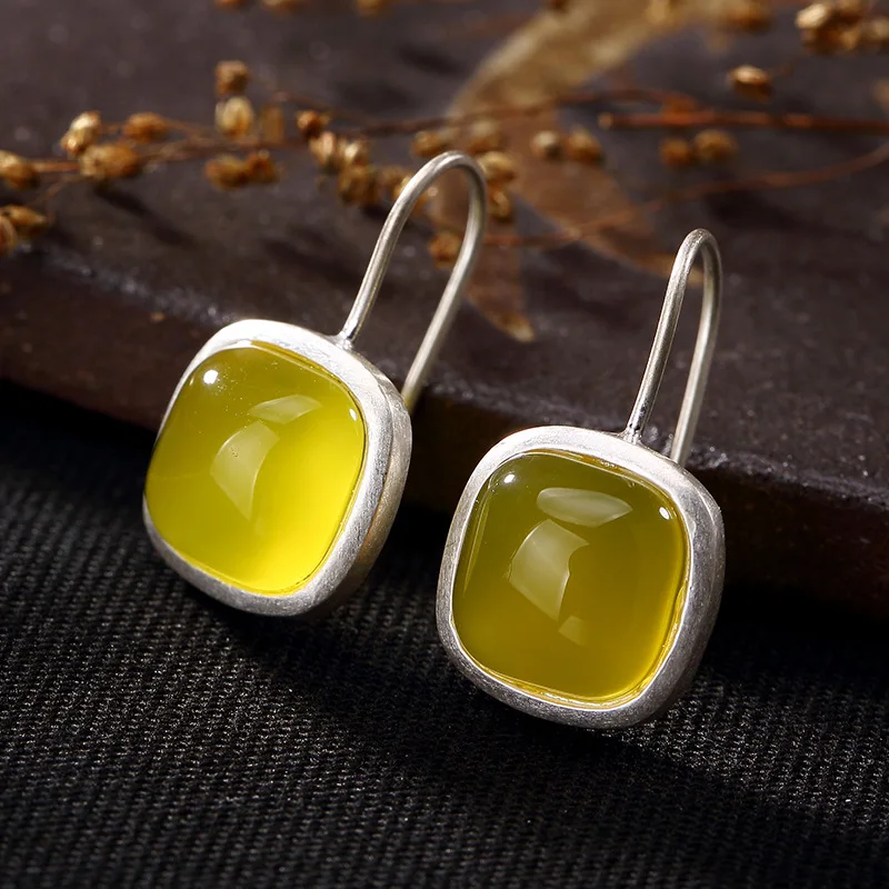 Серьги из серебра S925 пробы изысканные серьги 925 с полудрагоценными камнями в