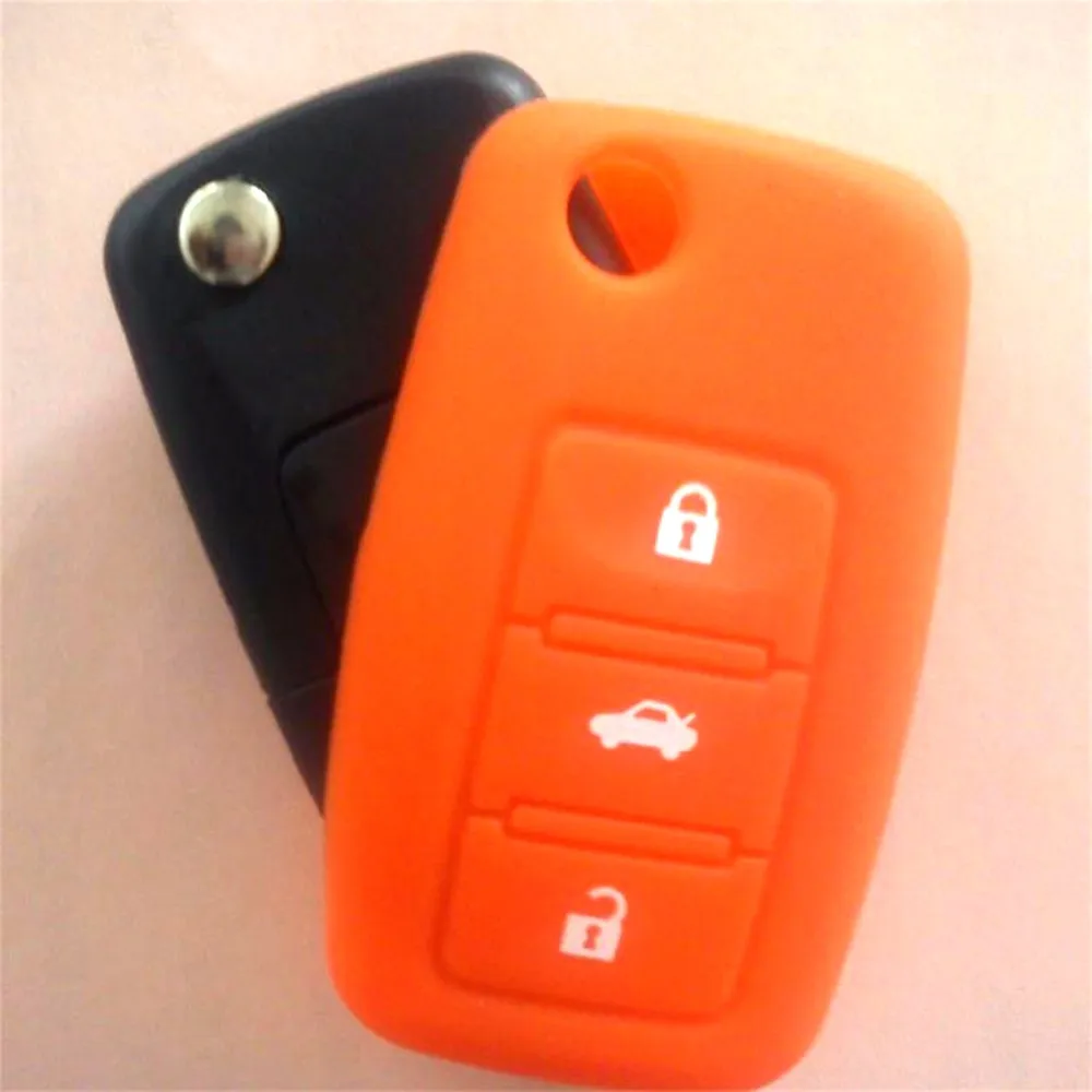 Многоцветный силиконовый чехол для автомобильного ключа защитный кожи Складной