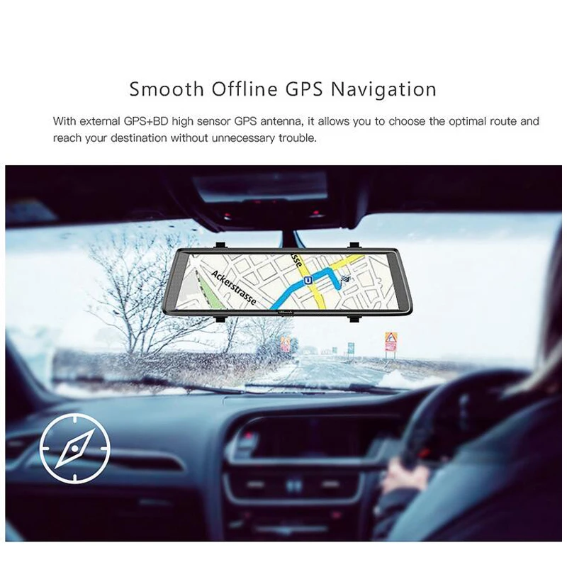 Android 4G Автомобильный видеорегистратор 10 &quotIPS зеркало заднего вида ADAS GPS Navigetor FHD