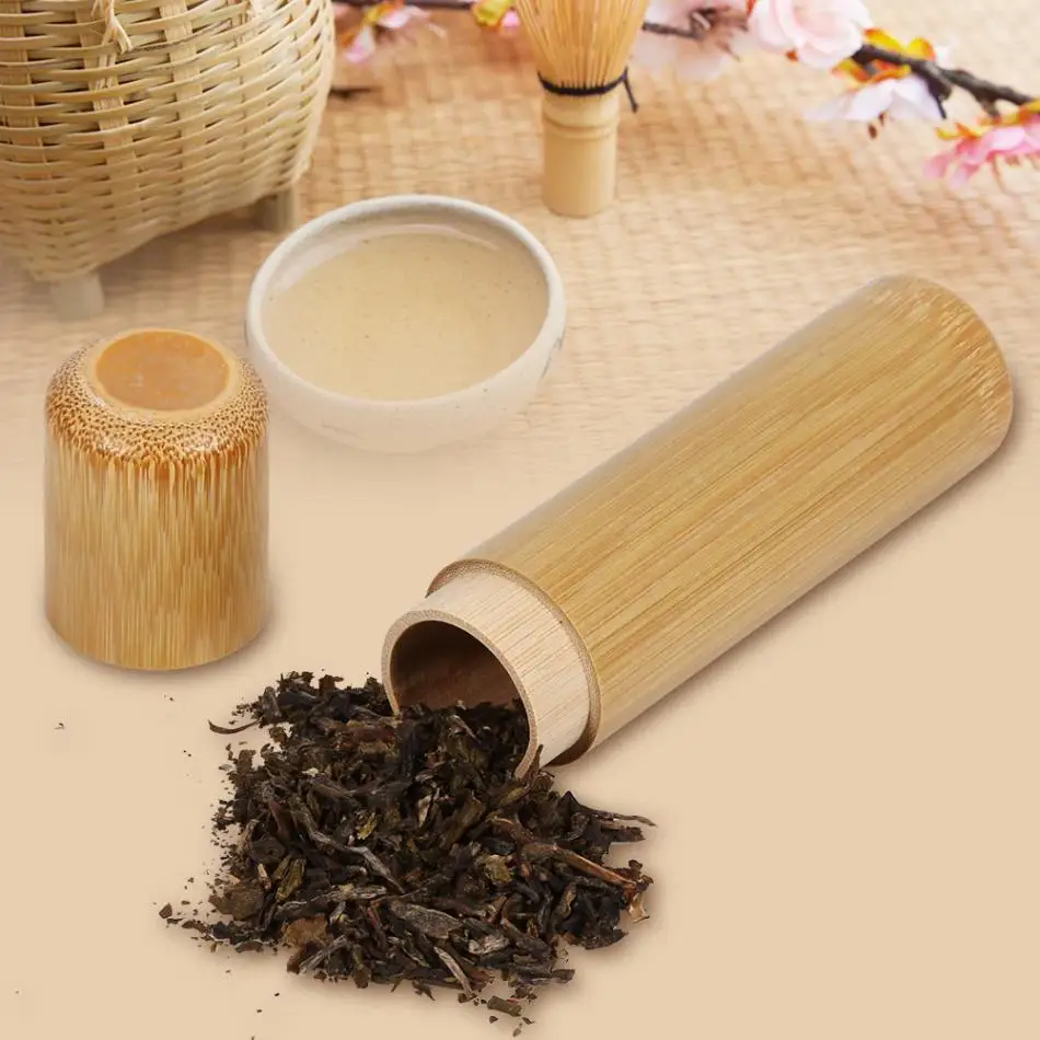 Бамбуковые банки для хранения Деревянные маленькие контейнеры специй чая кофе