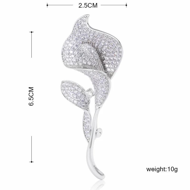 Funmor Изысканная брошь в форме цветка ювелирные изделия из Кубического циркония