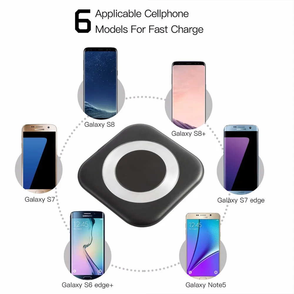 Беспроводное зарядное устройство SOONHUA 10 Вт Max Qi для iPhone 8/X Быстрое беспроводное USB