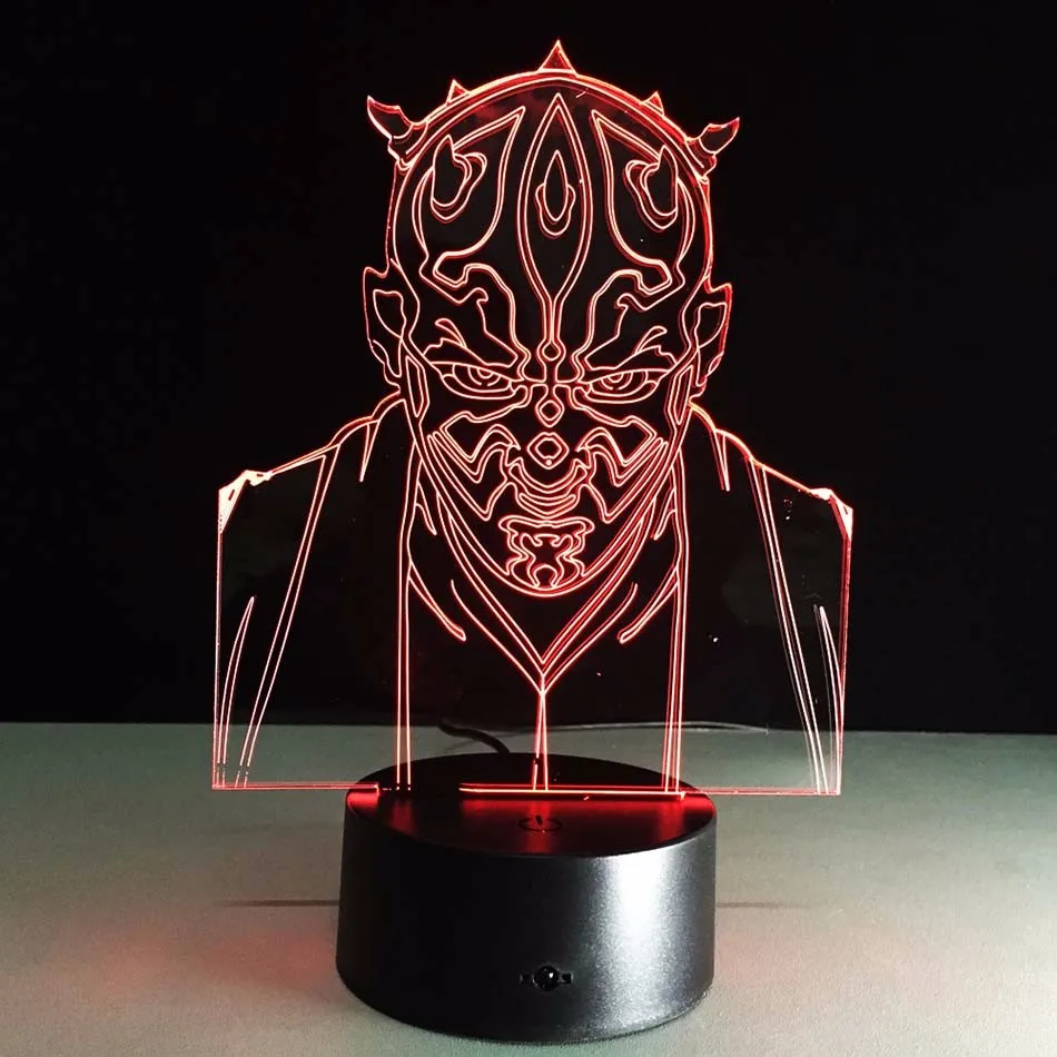 Звездные войны рыцарь джедая 3D Визуальный светодиодный Ночной светильник