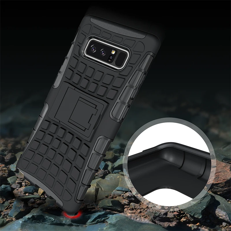 Heavy Duty Armor Phone Cases For Samsung Galaxy Note 8 TPU PC Plastic Dual Case With Stand Silicon Cover Funda | Мобильные телефоны