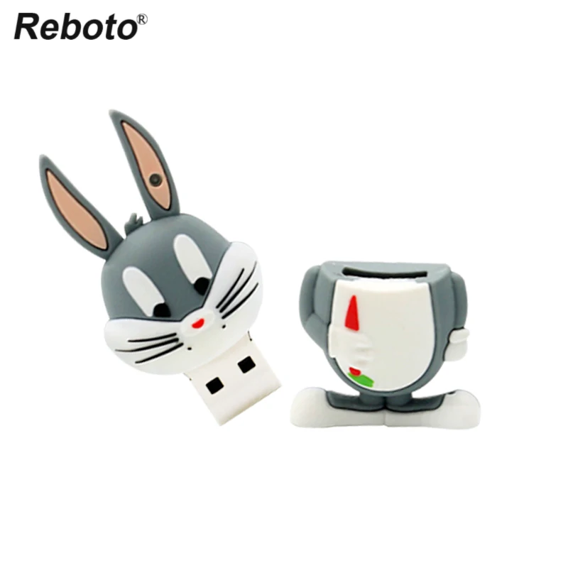 USB флеш накопитель Reboto с мультипликационным принтом мистер кролик 32 ГБ 16 2 0 64 8 4