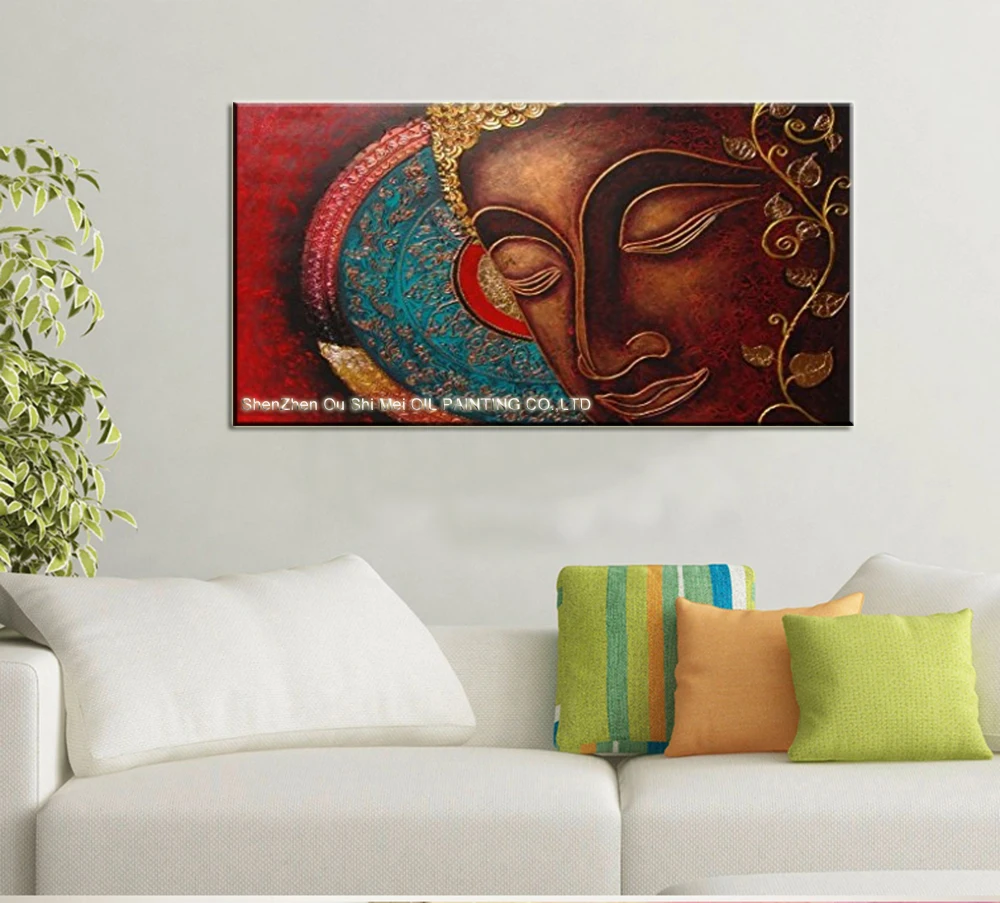 Ручной работы современная картина с изображением Будды для украшения комнаты