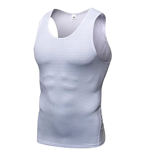 Мужской жилет мужская спортивный топ camiseta tirantes hombre gym майка безрукавный майка для спорта трико мужское спортивное бегущий жилет футболка мужская без рукавов жилет для компрессии - Цвет: white