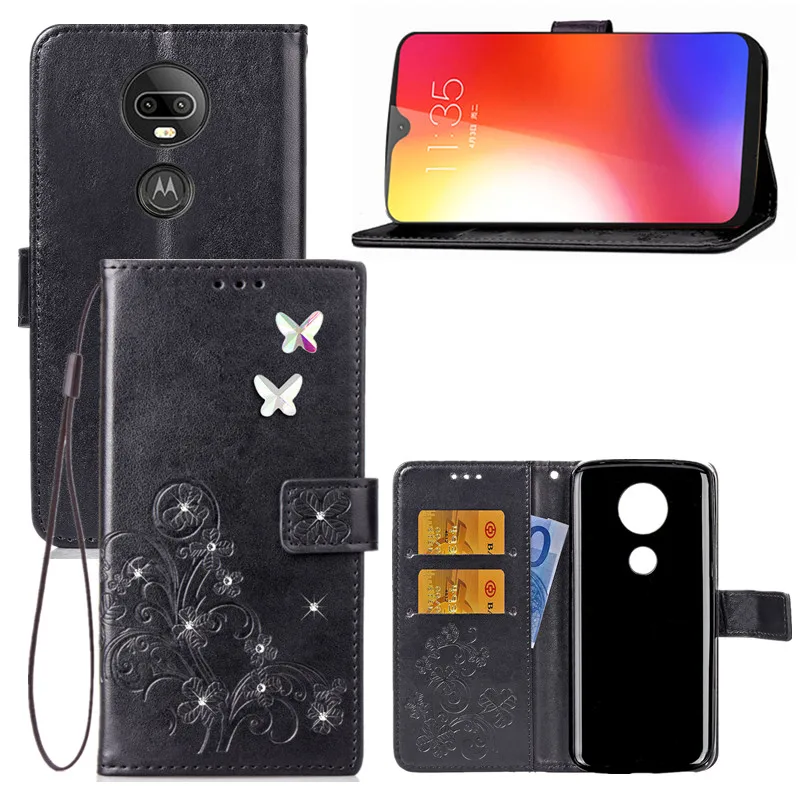 Чехол для телефона Motorola G7 кожаный чехол бумажник с откидной крышкой и цветком G6 G8