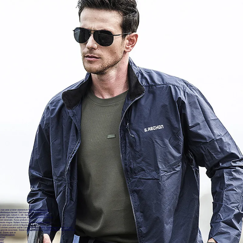 Мужская Легкая кожаная куртка с защитой от солнца и УФ лучей 5 цветов|skin jacket|uv