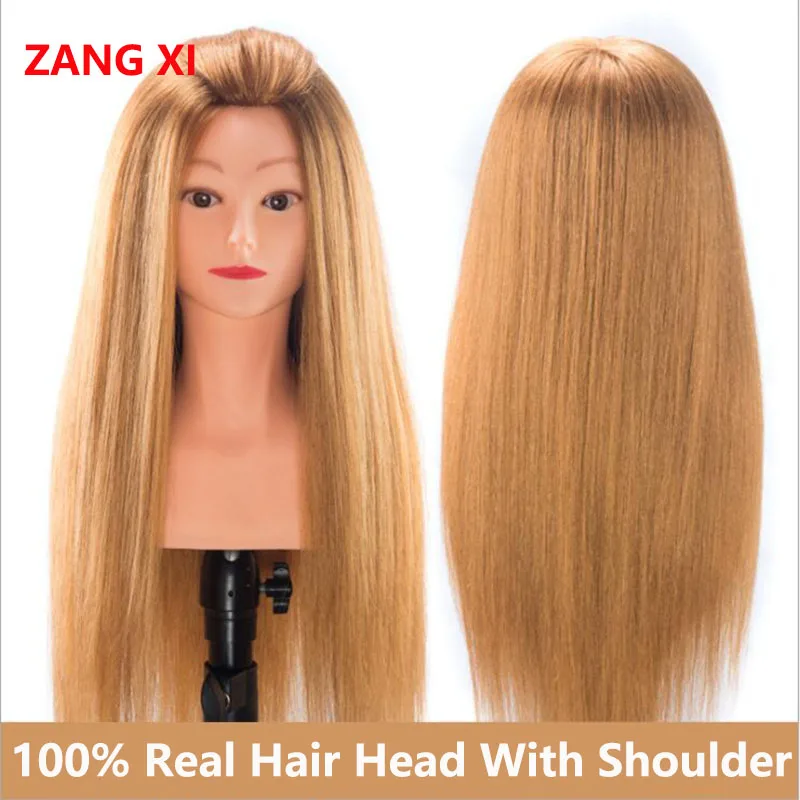 100% Real Hair Mannequins For Sale High Grade Professional Dolls Head For Salon Female Hairdresser Mannequin Head With Shoulder