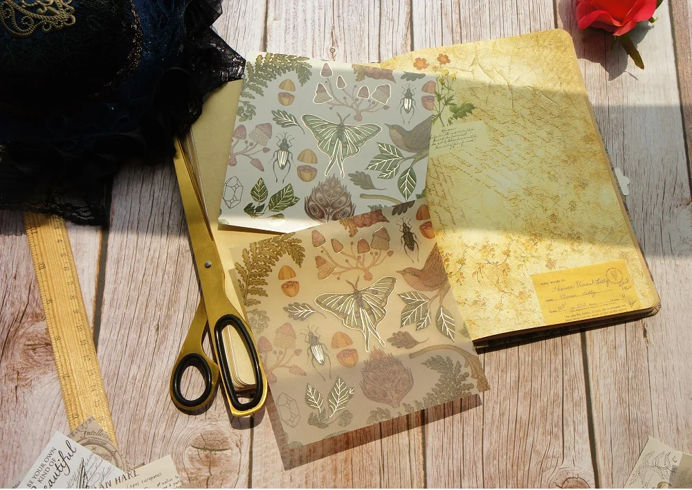 15 листов DIY 15 стилей 13*13 см золотой лес олень бабочка птица лиса дизайн крафт бумага Скрапбукинг креативный подарок использование