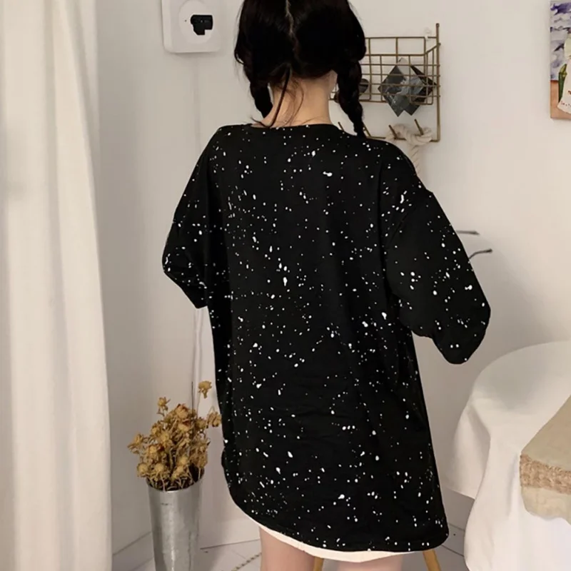 Летние Элегантные корейские Женские однотонные Асимметричные футболки с