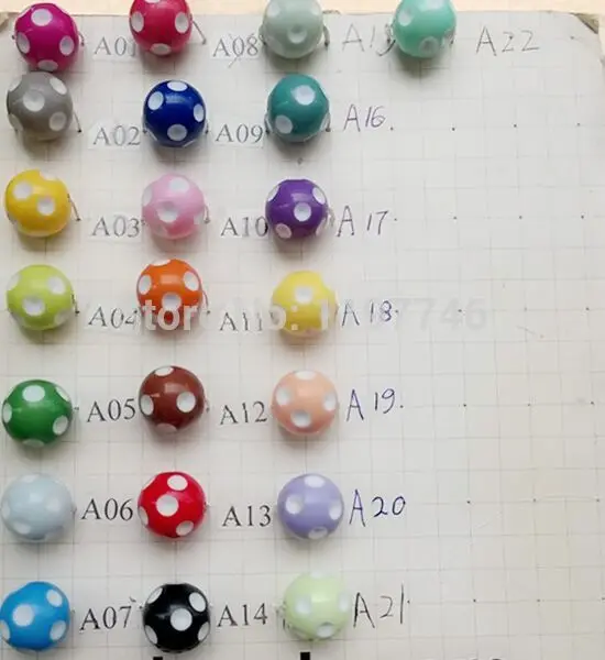 Бусины детские круглые в горошек 20 мм 100 шт.|polka dot beads|beads for girlsbeads beads |