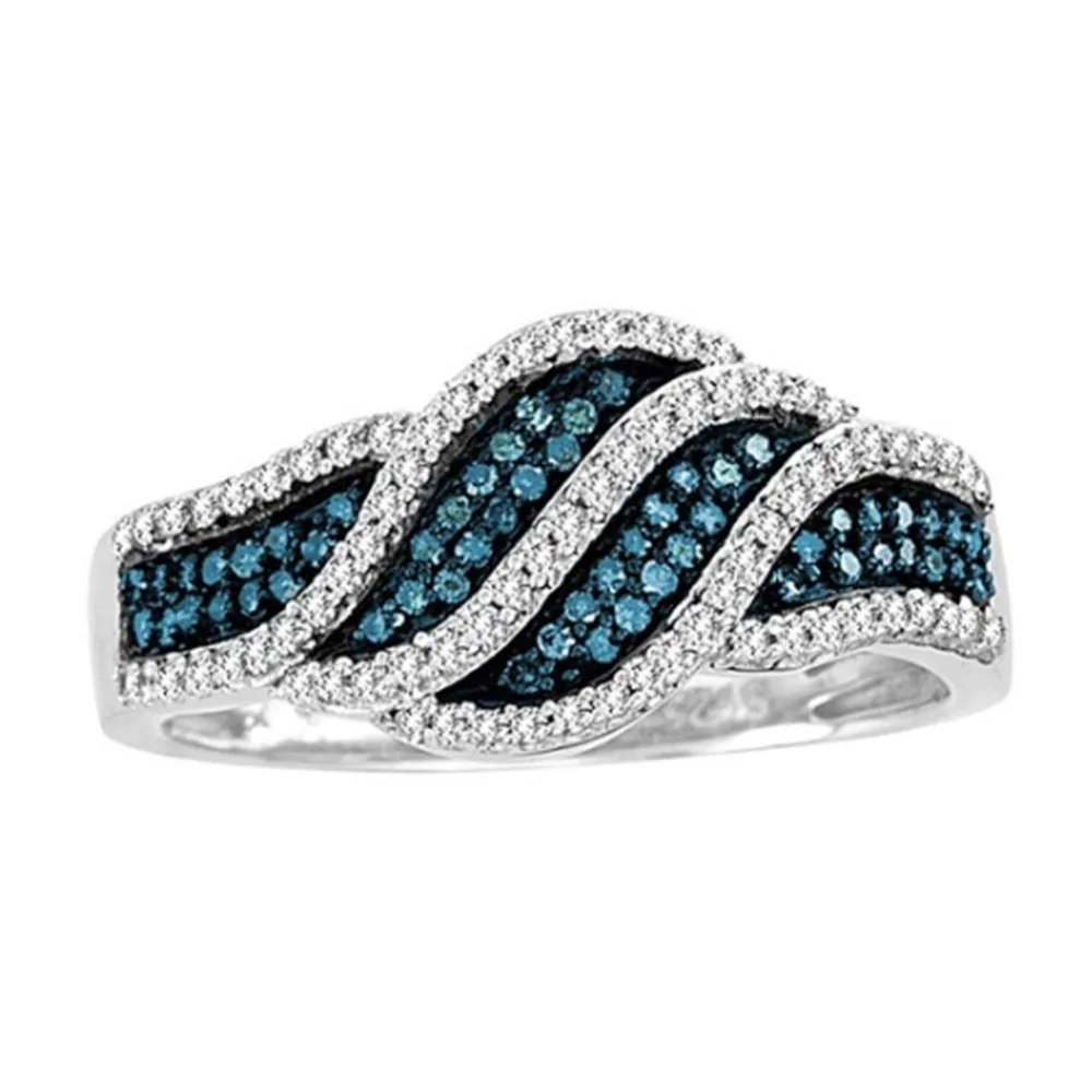 Hot Selling Lake Blue Leaf Ring Shining Rhinestone Jewelry Gift Anniversary Accessories For Women | Украшения и аксессуары