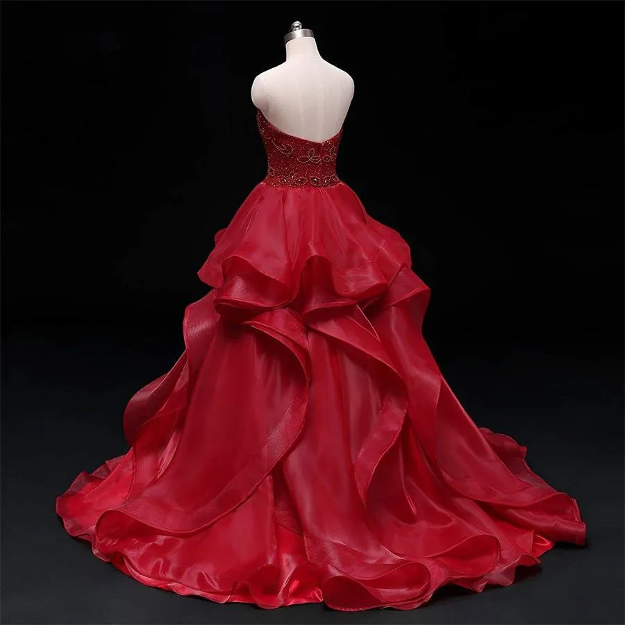 Очаровательное бальное платье jaevini 2019 красные платья Quinceanera милое длинное из