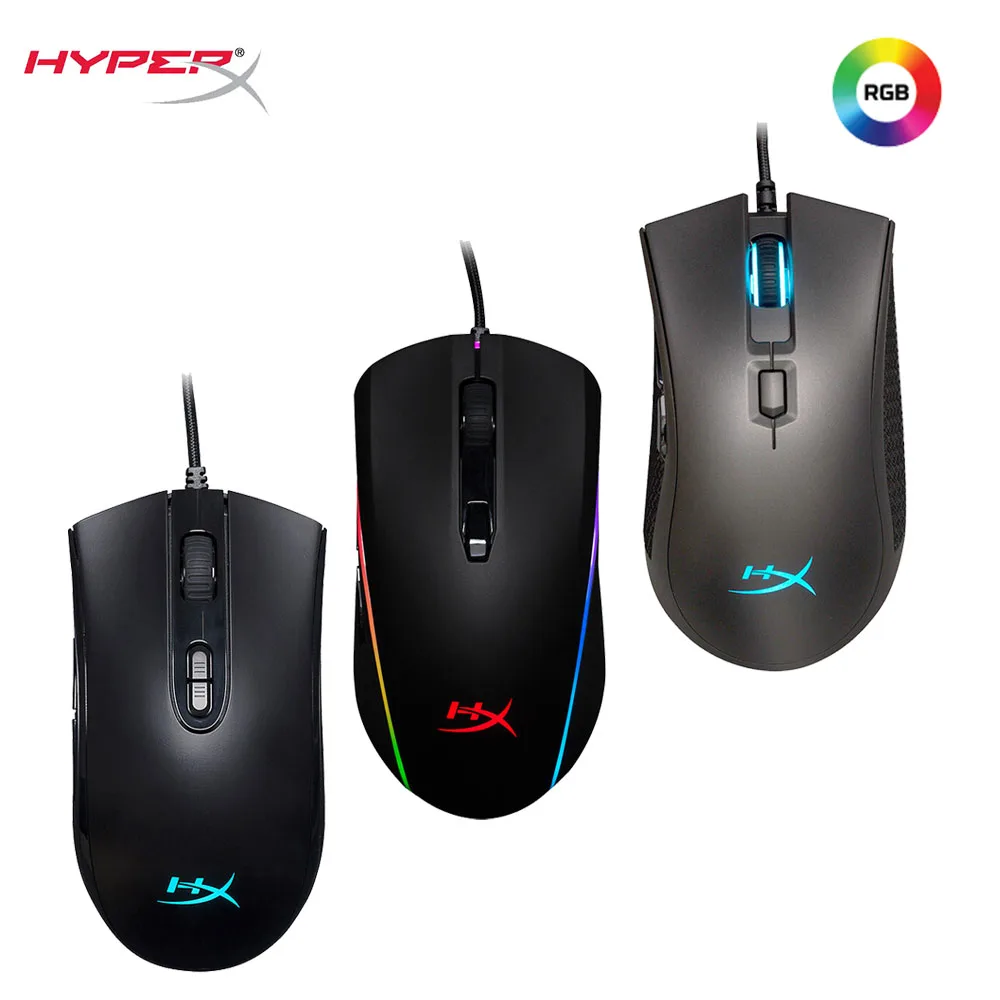 Игровая мышь Kingston HyperX RGB Lighting проводная 16000 DPI с высочайшим чипом Pixart 3389 3327