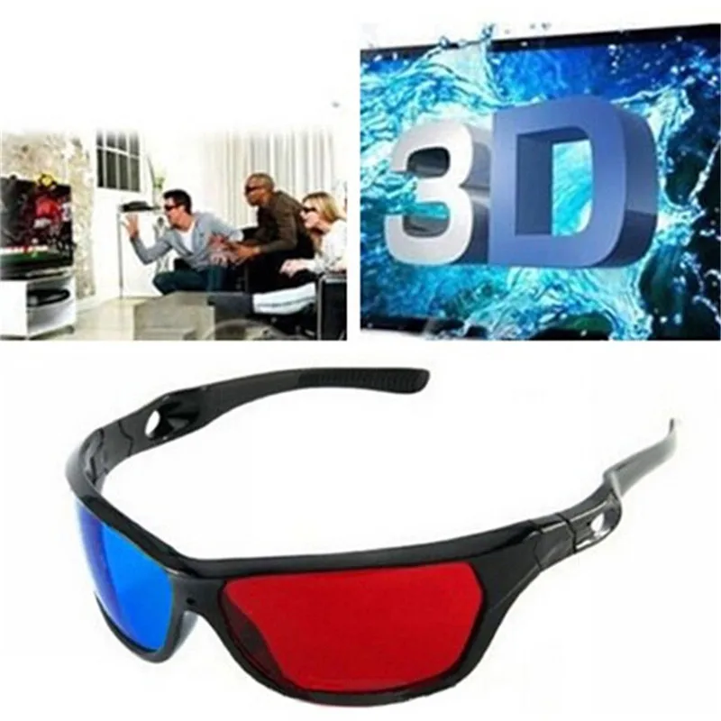 Универсальные пластиковые 3d-очки красная синяя черная оправа для размерных