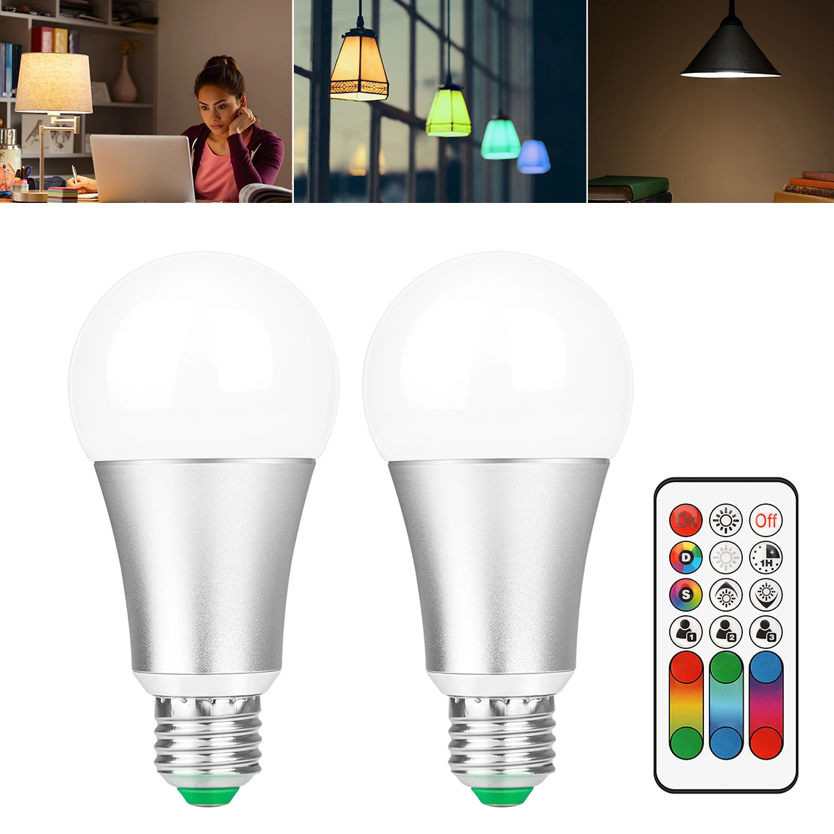 2 шт. B22 E27 светодиодный RGB лампа для дома 120 Цвет Холодный/теплый белый с
