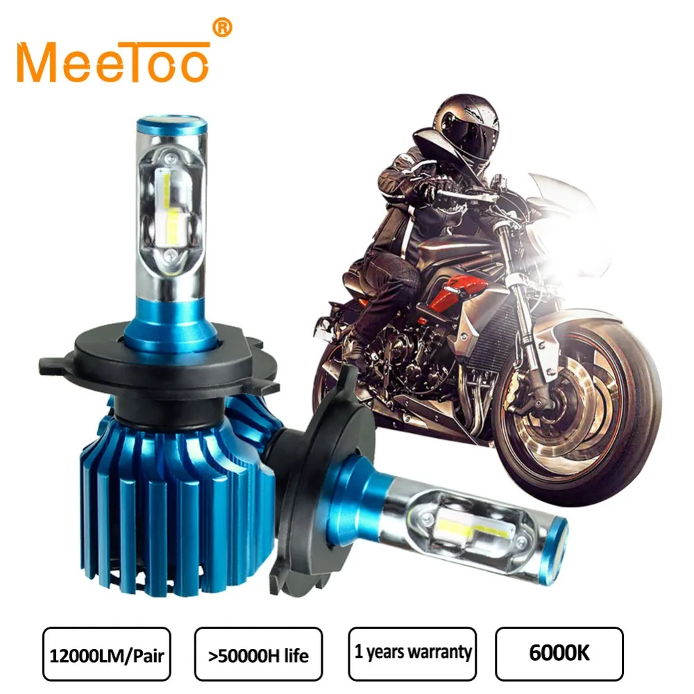 MeeToo H4 светодиодный передняя фара мотоцикла 12000LM 6000K 72W фары для HS1 Moto Автомобильная