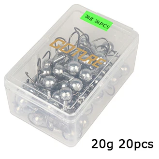 20pcs 20g Goture 20-50 шт. свинцовая головка джиг рыболовный крючок из углеродистой стали рыболовные крючки 1-20 г для мягкой приманки с приманкой Снасти Коробка рыболовные аксессуары - Цвет: 20pcs 20g