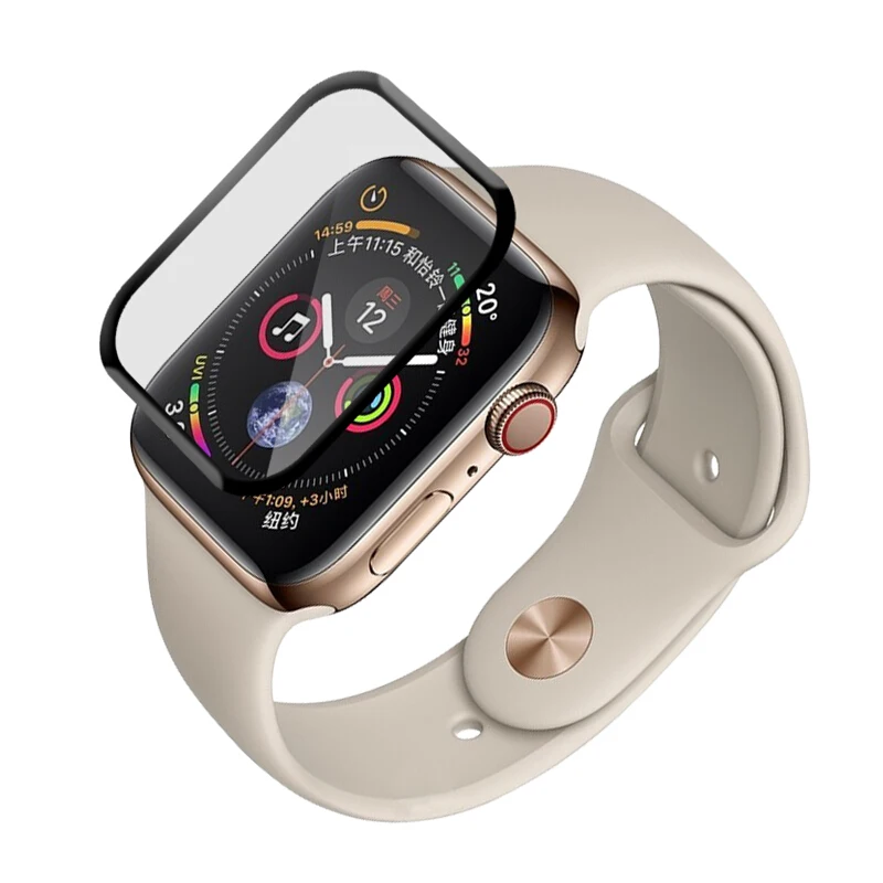 EXUNTON 3D полное покрытие закаленное Стекло для наручных часов Apple Watch Series 4/3/2/1 Экран