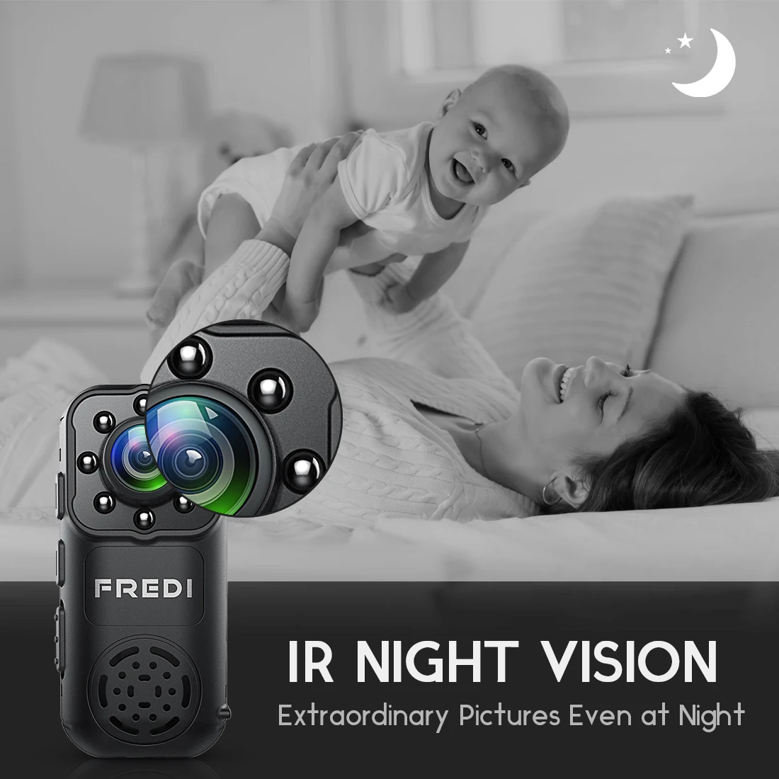 FREDI 2.0MP1080P беспроводная WiFi мини ip камера Портативная Домашняя видеонаблюдения P2P