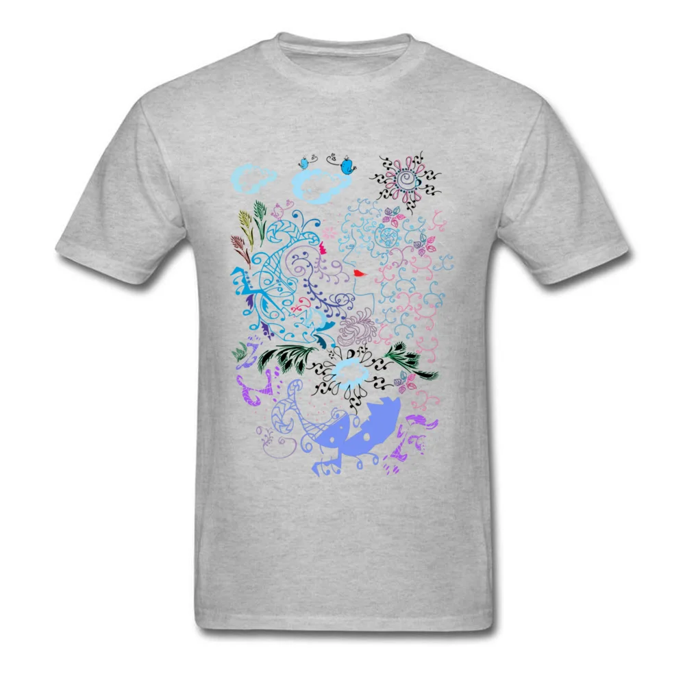 Daydream Line Art Design Мужская белая футболка с рисунком из мультфильма Повседневная