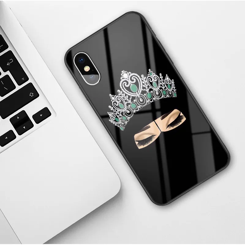 Стеклянный чехол для iPhone X 7 8 10 6 s XS faith Plus роскошный силиконовый