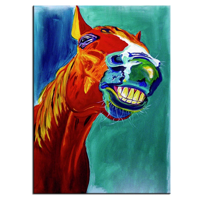 Большой размер картина маслом настенная живопись лошадь кто-то домашнее