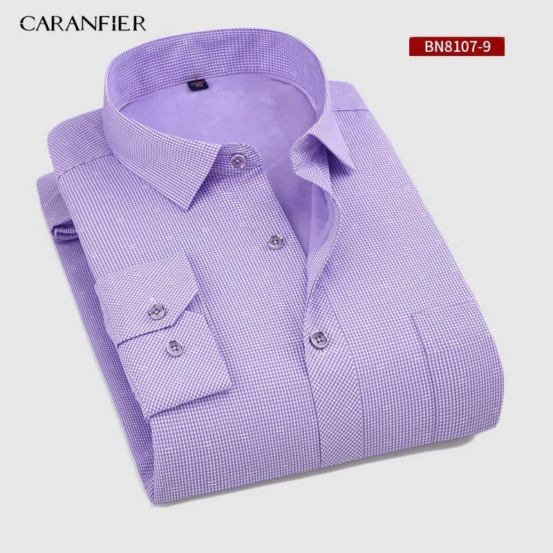 1079 CARANFIER, новинка,, Зимняя Повседневная рубашка, теплая, с длинным рукавом, клетчатая рубашка, толстый бархат, Мужская брендовая одежда, рубашки, мужские, приталенные - Цвет: 1079